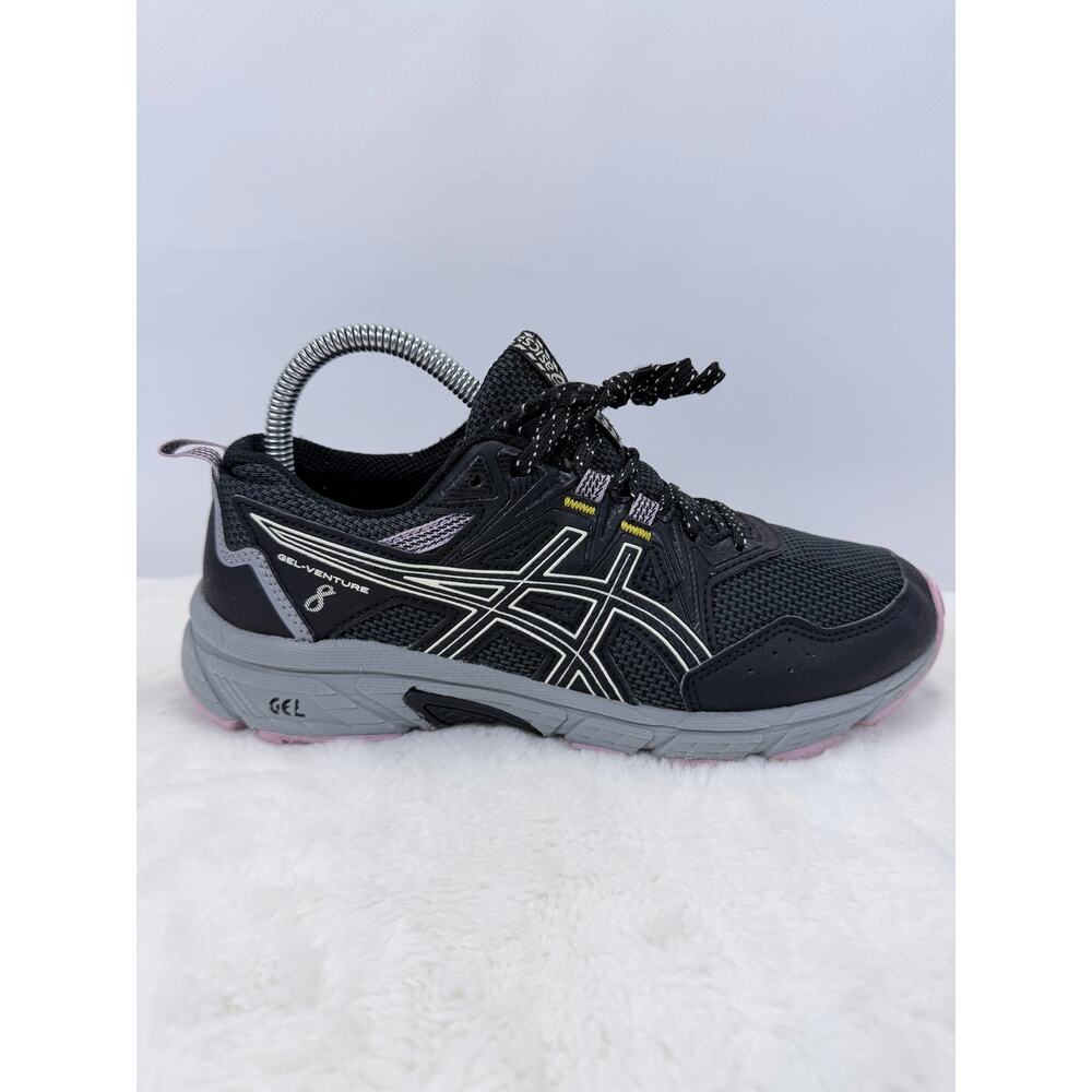 ASICS Gel-Venture 8 Trail Running Shoes Black Ivory Womens Size 7.5
